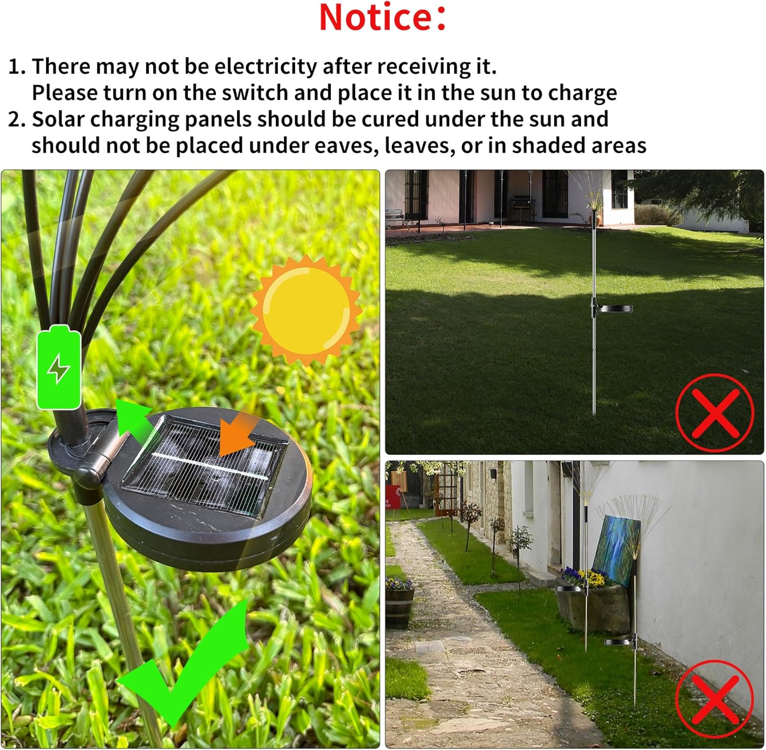 Solar Firework Lights, 2 Pack 120 LEDs 2 Lighting Modes Solar Garden Lights Outdoor Waterproof for Yard Patio Walkway Pathway Party Wedding Christmas Decorative- Cool White - Image 5