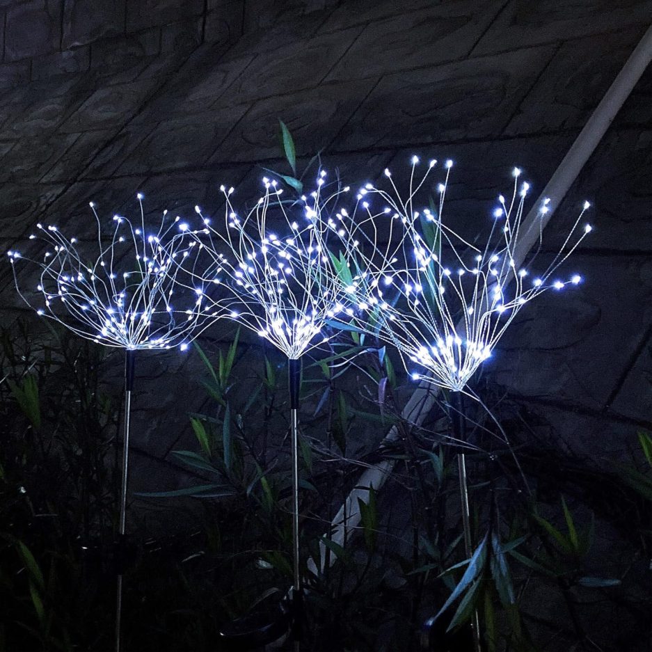 Solar Firework Lights, 2 Pack 120 LEDs 2 Lighting Modes Solar Garden Lights Outdoor Waterproof for Yard Patio Walkway Pathway Party Wedding Christmas Decorative- Cool White - Image 7