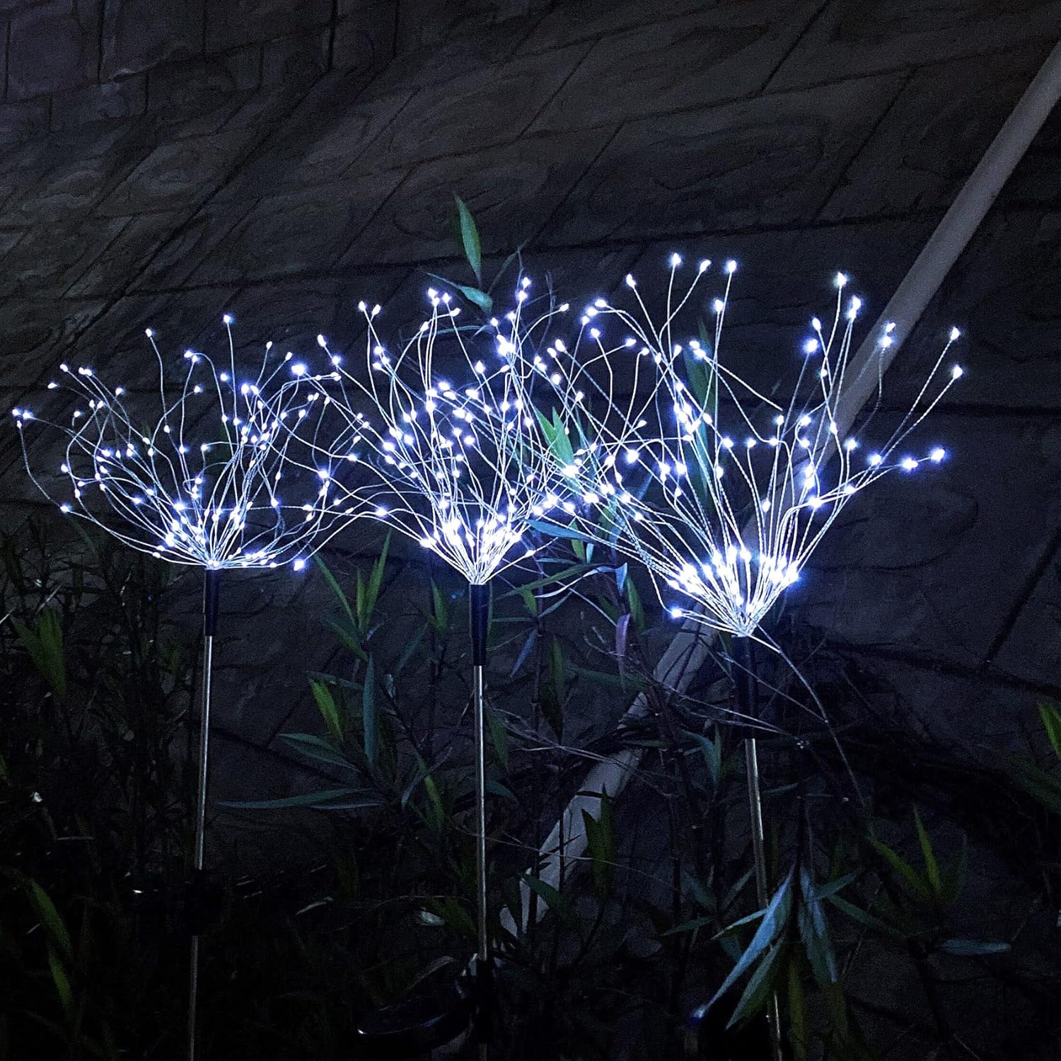 Solar Firework Lights, 2 Pack 120 LEDs 2 Lighting Modes Solar Garden Lights Outdoor Waterproof for Yard Patio Walkway Pathway Party Wedding Christmas Decorative- Cool White - Image 7