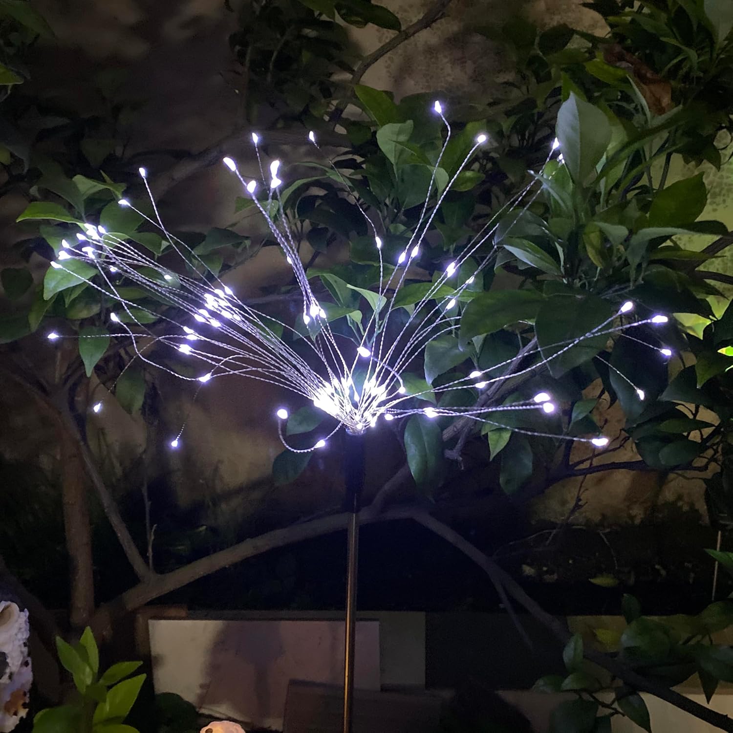 Solar Firework Lights, 2 Pack 120 LEDs 2 Lighting Modes Solar Garden Lights Outdoor Waterproof for Yard Patio Walkway Pathway Party Wedding Christmas Decorative- Cool White - Image 8